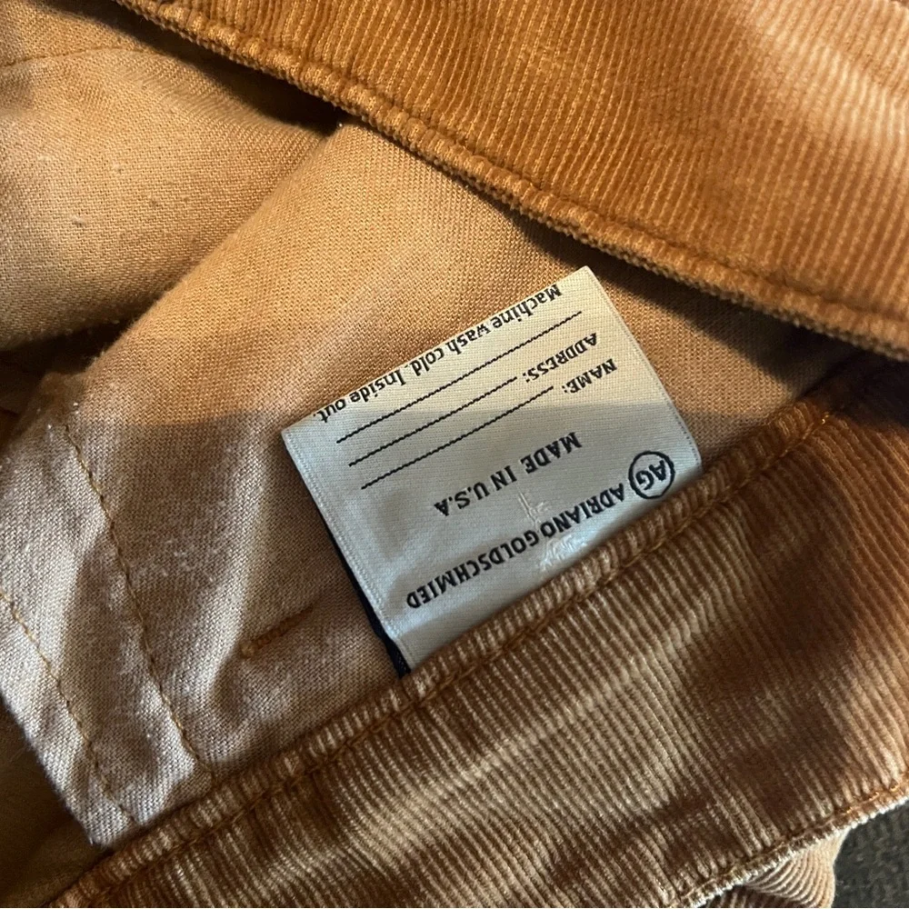 Ag Adriano Goldschmied Men’s Camel Brown Corduory Trousers Size 29R
